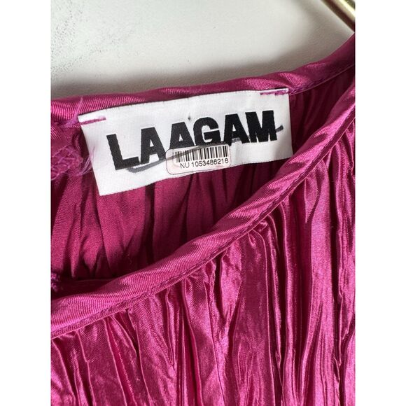 Laagam Arizona Dress Womens Medium Pink Open Back Maxi Textured Party Gown - Picture 8 of 12